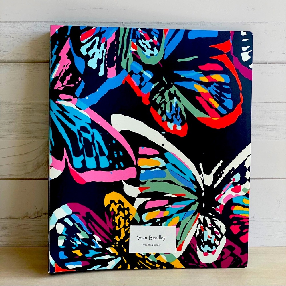 Vera Bradley butterfly flutter 3 ring binder with dividers